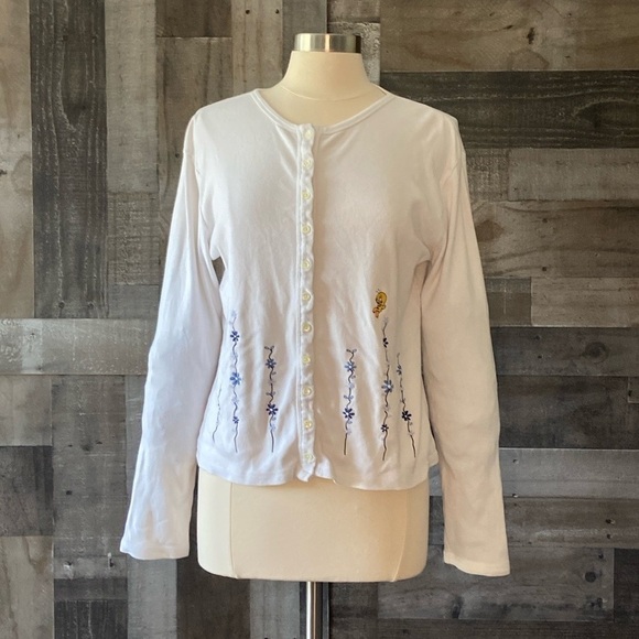 Warner Bros Studio Store vintage button up cardigan medium tweety bird Y2K - Picture 6 of 11